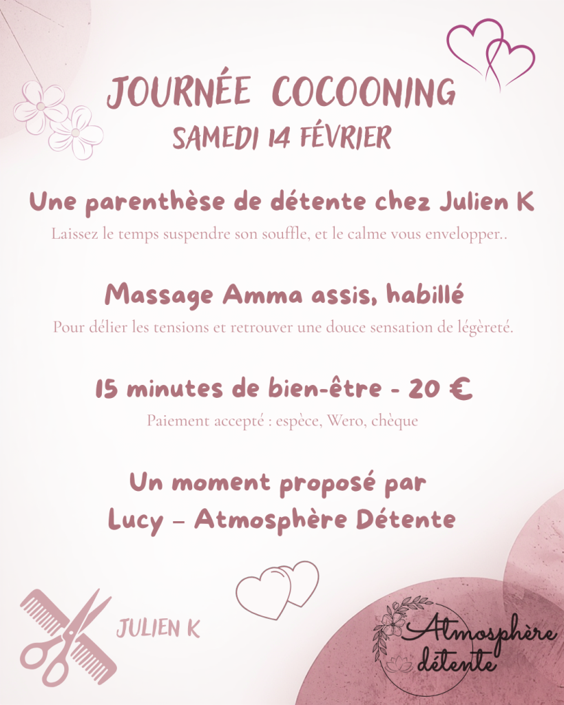 St Valentin chez Julien K massage assis Amma